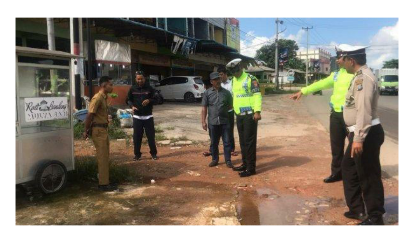 Jajaran Satlantas Polres Bintan, Pinta Dinas PUPR Kepri Atasi Kondisi Jalan