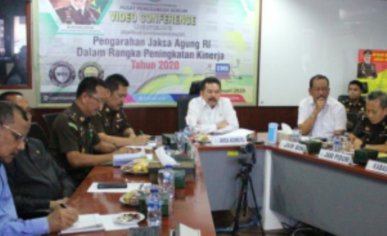 Jaksa Agung RI Berikan Arahan Aparat Kejaksaan Se Indoneia Melalui Video Converence
