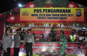 Laksanakan Patroli Skala Besar, Kapolres dan FKPD Kota Tanjungpinang Kunjungi Gereja dan Pos Pengamanan