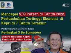 Mencapai 5,09 Persen di Tahun 2022, Pertumbuhan Tertinggi Ekonomi Kepri di 7 Tahun Terakhir
